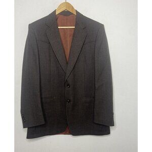 Shipley Men 40R Brown Wool Blazer Sports Coat Western Cowboy